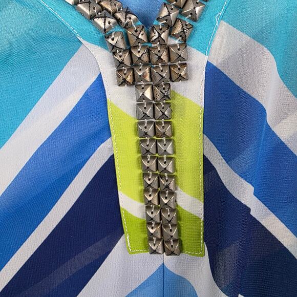 Women's Lane Bryant Swim Suit Coverup Size 14/16 Blue and Green  Batwing - Picture 6 of 6